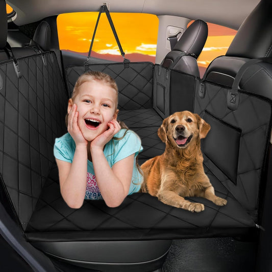 Back Seat Extender for Dogs - Spacious Car Seat Cover with Rigid Base, Durable Hammock Design Supporting Up to 181Kg, Easy Installation for Cars, Trucks, and SUVs - Black
